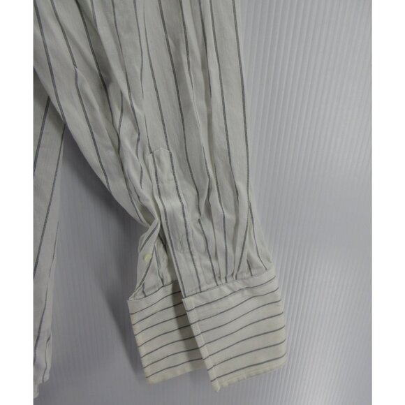 Canali Shirt 18 1/2 Button Down Striped French Cuffs Woven Italy XXL * - Picture 8 of 13